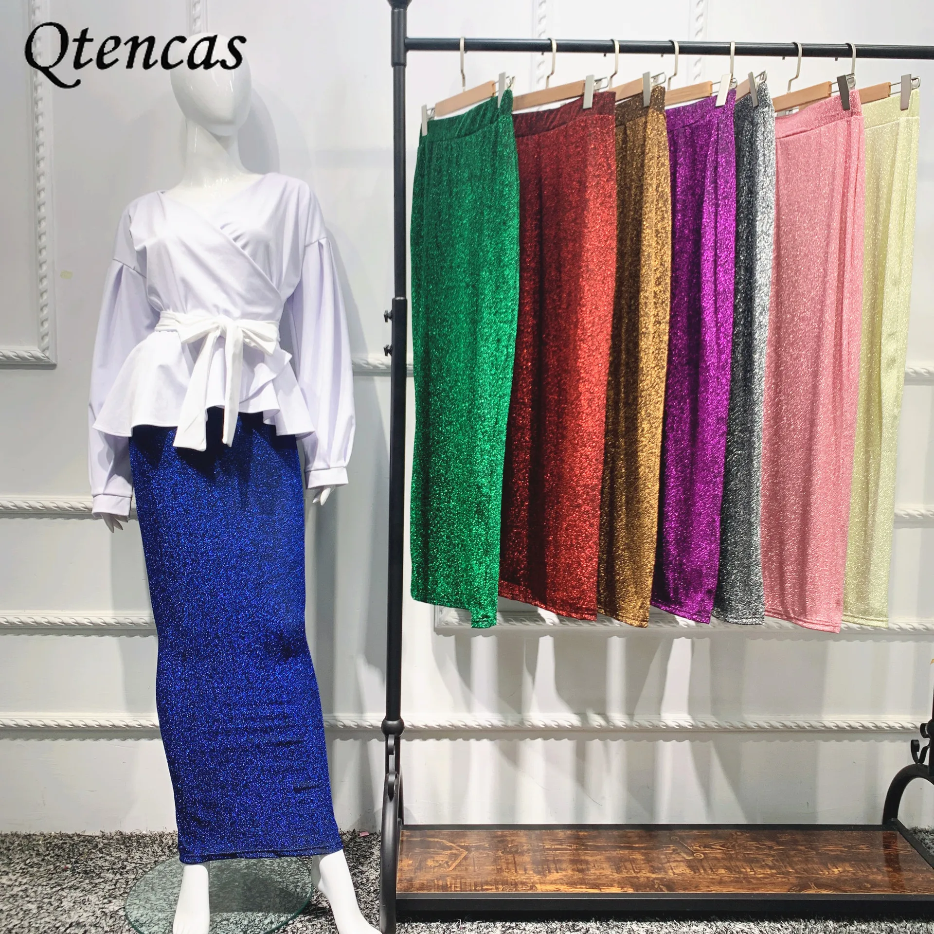 

Женская длинная юбка-карандаш с завышенной талией, в мусульманском стиле