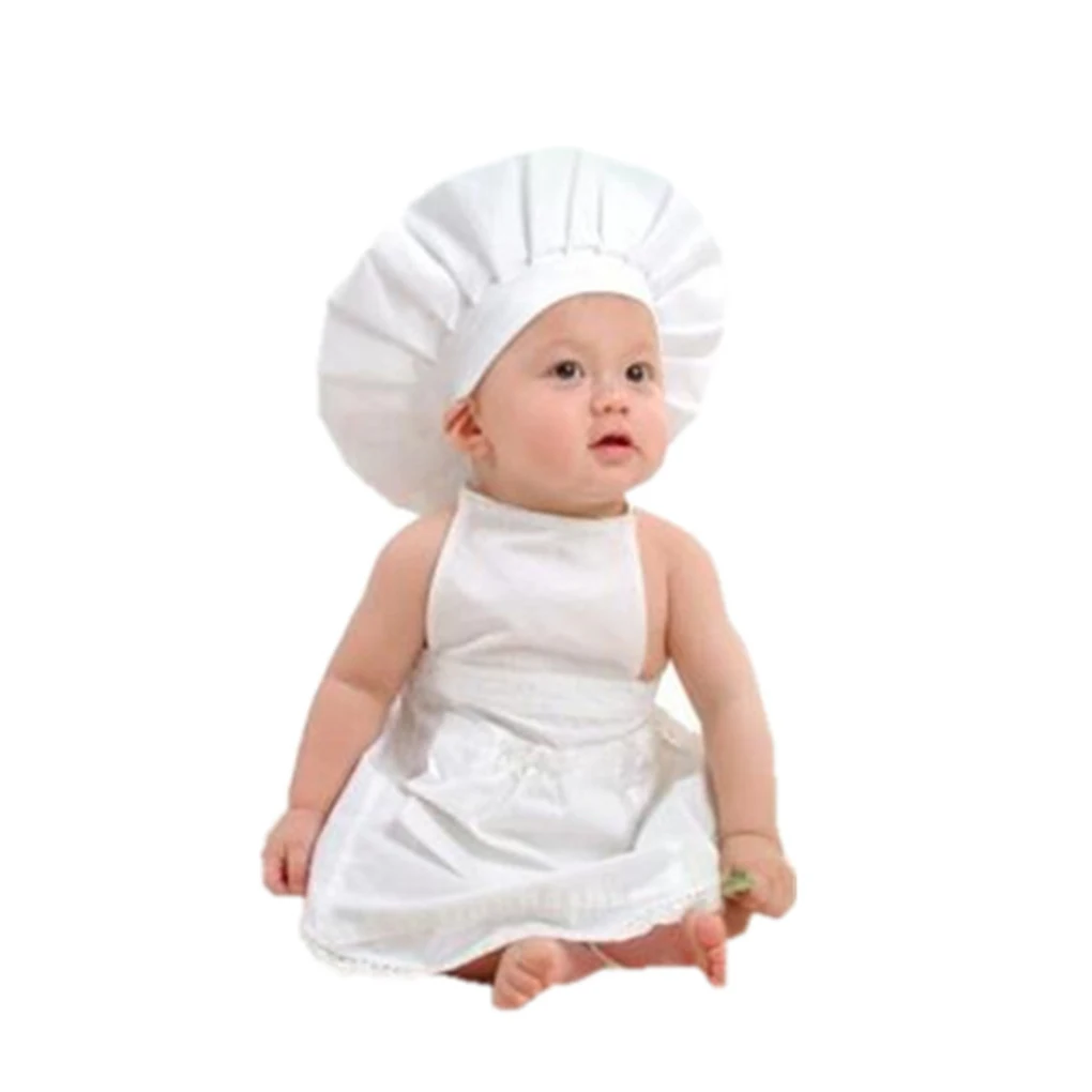 

Белый фартук, шляпа, костюм, одежда шеф-повара, реквизит для фотосъемки, детский реквизит для съемки малышей, костюм