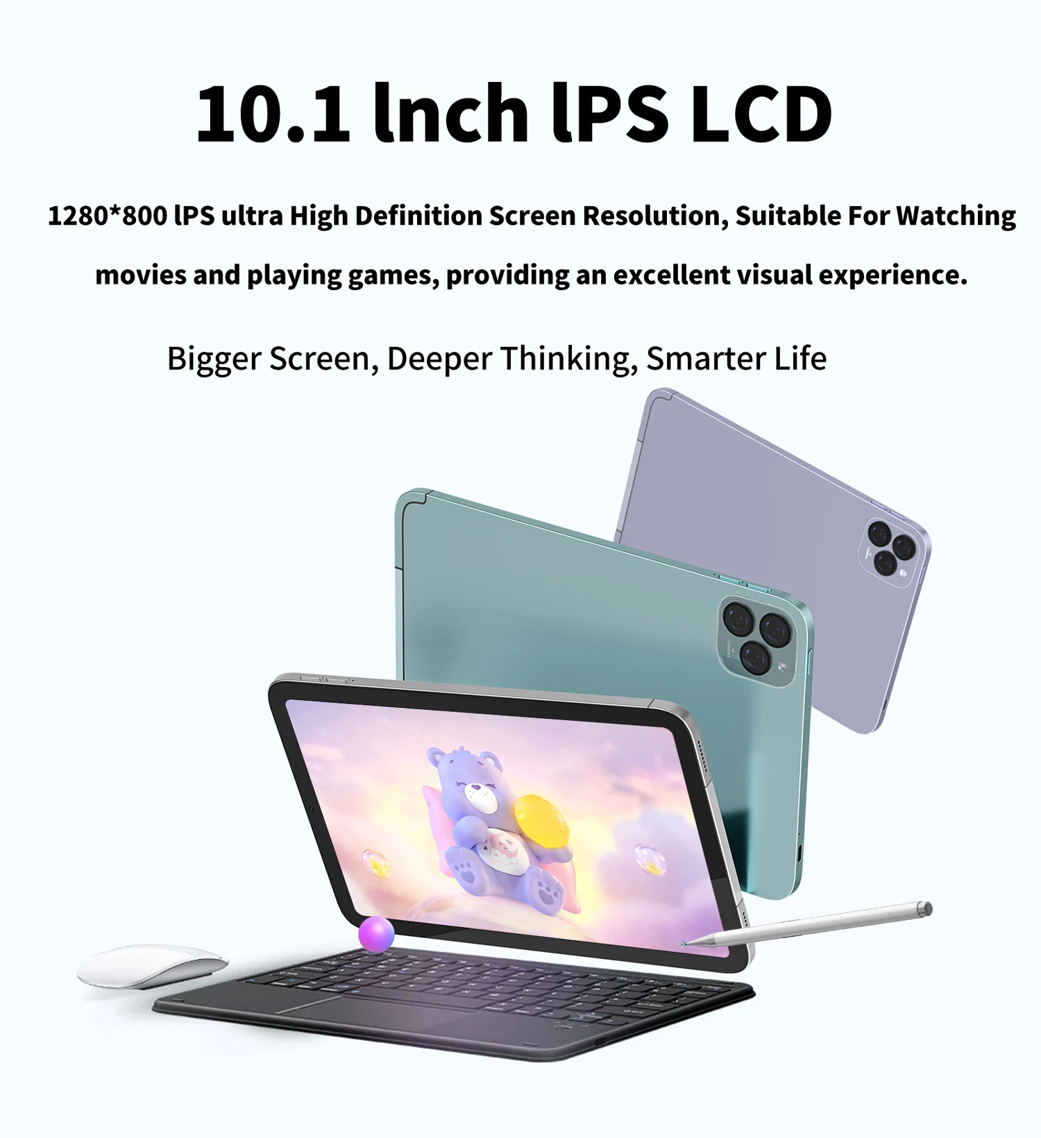 Фото Новый 10,1-дюймовый планшет Android 13, 6 ГБ + 64 ГБ, дисплей Full HD 1280x80 IPS, поддержка двухкамер, 5 МП + 13 МП, планшет №2
