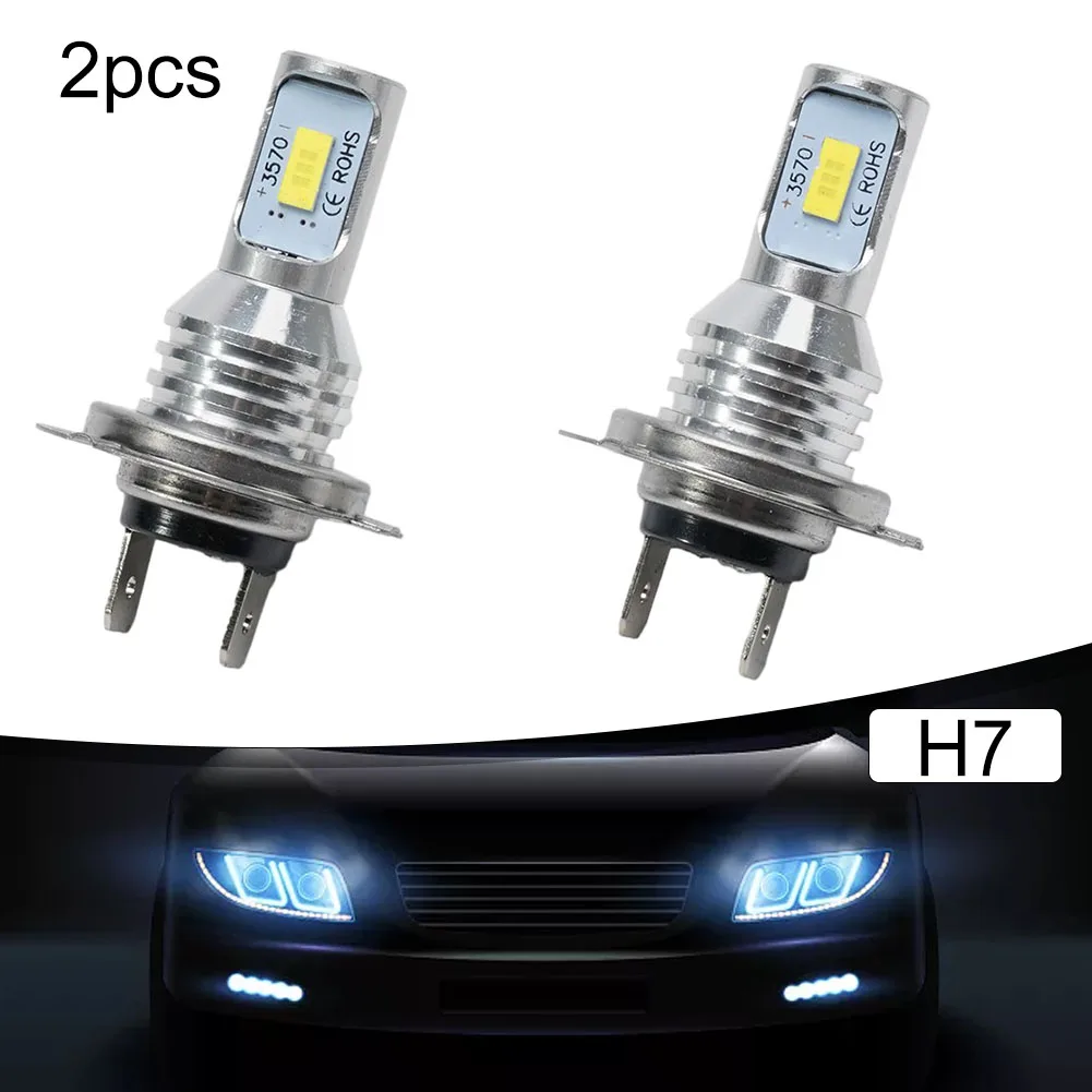 2 шт. H7 DC12-24V Автомобильный светодиодный светильник CSP Комплект для