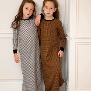 2023 new autumn winter kids gingham robe pajamas romper in Pakistan