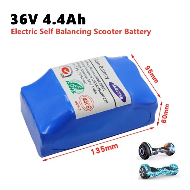 

NEW2023 Genuine 36V 10s2p Battery Packs 4400mAh Rechargeable Lithium Ion Battery for Electric Self Balancing Scooter HoverBoard