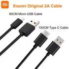 Оригинальный Xiaomi 100 см Type C 80 см Micro USB кабель для быстрой зарядки и передачи данных для Redmi Note 9 9S 8 8T MI 10 9 8 Pro Note 10 Lite 6X