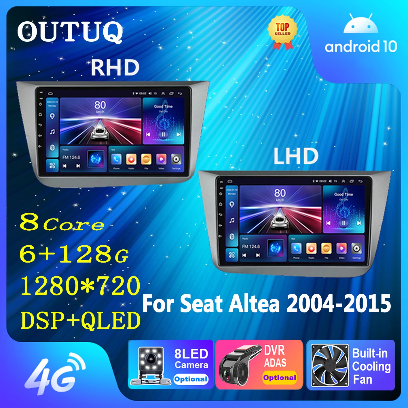 

Автомагнитола на Android для Seat Altea XL Toledo 3 2004-2015, мультимедийный видеоплеер с GPS-навигацией и сенсорным экраном для Carplay, автостерео