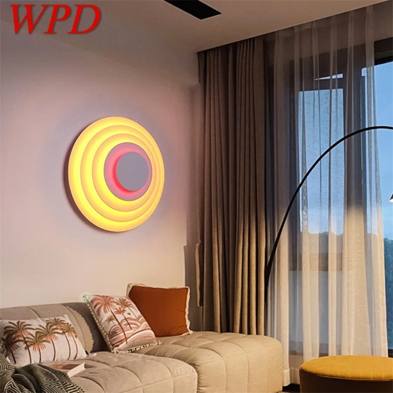 

WPD Contemporary Wall Light Simple Creative LED Atmosphere Decorative Bedroom Bedside Round Sconce Lamp