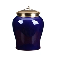 uniquely designed big belly decorative jars and general jars with brass lids for living room wine shop upscale decor