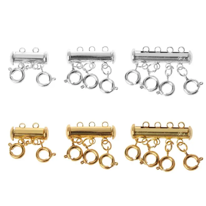 

2023 New Multi Strand Clasps Lobster Clasp Layered Necklace Clasp Magnetic Tube Lock Jewelry Connectors for Stackable Necklaces