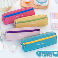 kawaii large capacity canvas pencil bag ins2022 new popular multi layer creative stationery bag pencil case simple cute niche