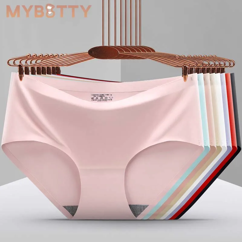 

MYBOTTY Sexy Women Panties Ice Silk Seamless Underwear Girl Lingerie Breathable Comfort Briefs Plue Size Panties Women Underpant