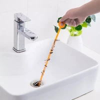 1pc kitchen sink sewer hair cleaning pipe dredge spring pipe anti clogging sewer strainer floor hair removal cleaning tool hook