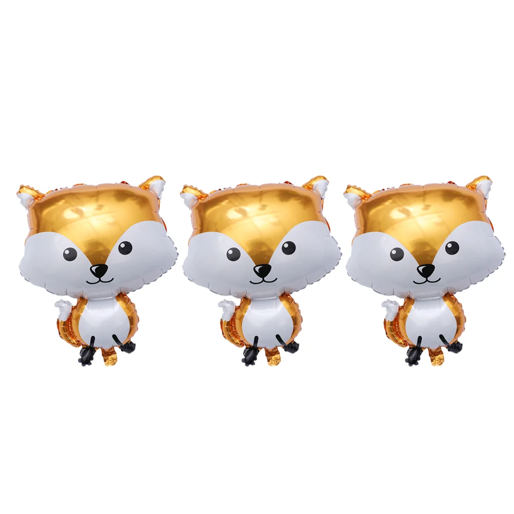 

Balloons Fox Woodland Party Balloon Animal Baby Shower Birthday Decorations Aluminum Supplies Theme Cartoon Animals Decoration