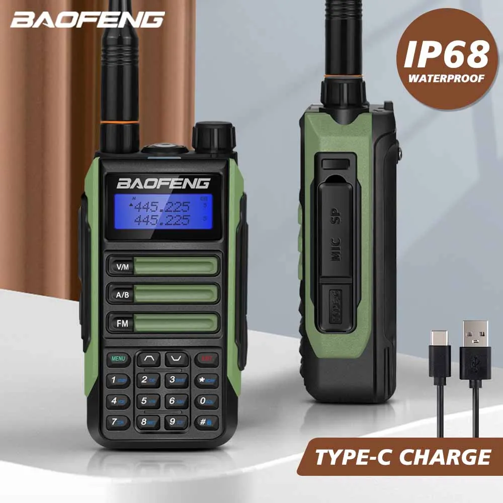 Original Baofeng UV 16 plus Walkie-talkie Mate 10w High Power USB Charger Long Range Waterproof Transceiver Ham Two Way Radio