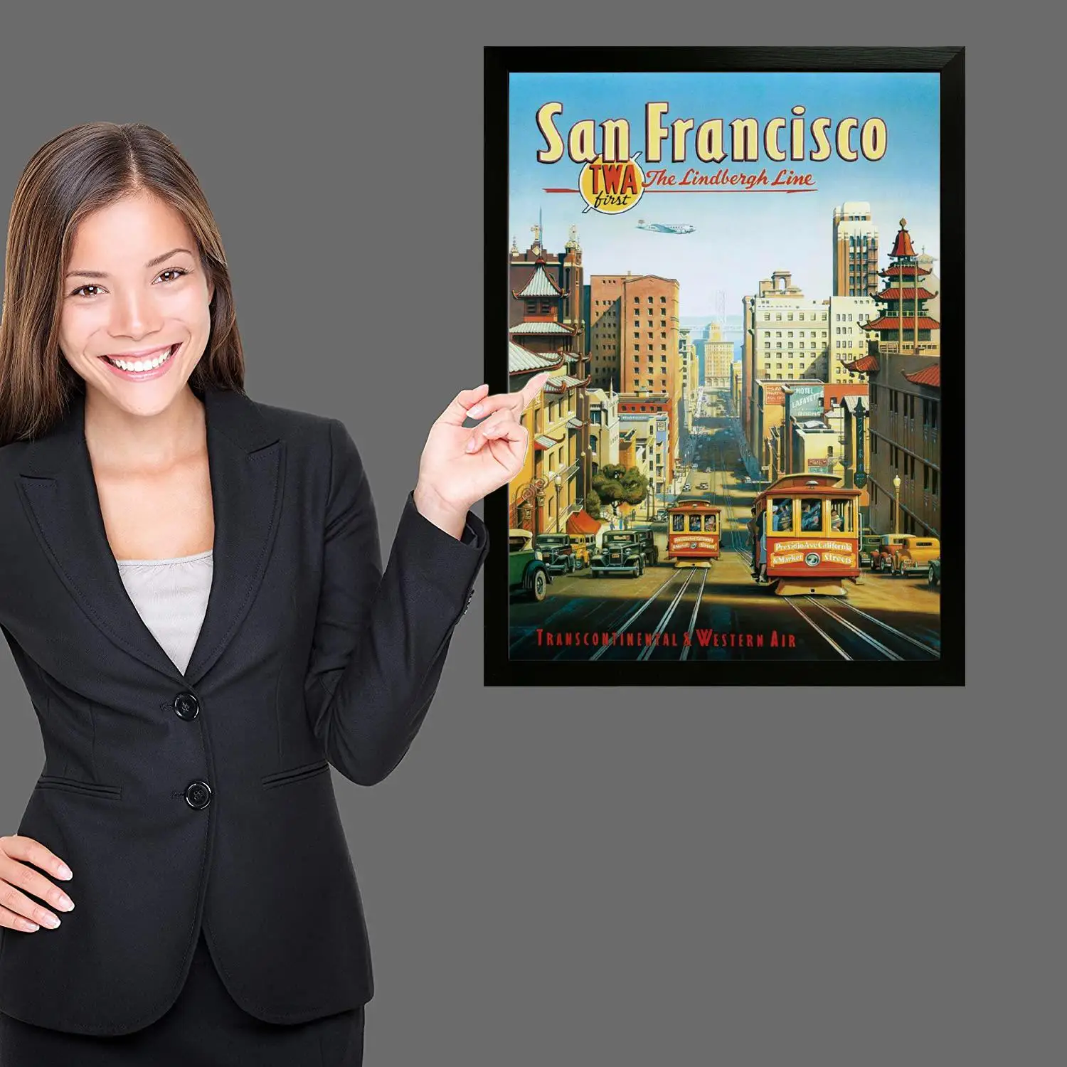 Сан-Франциско Холст Художественный постер и настенное искусство картина с