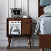 yj Nordic Solid Wood Bedside Cabinet Small Simple Concise Modern Bedroom Chest of Drawer