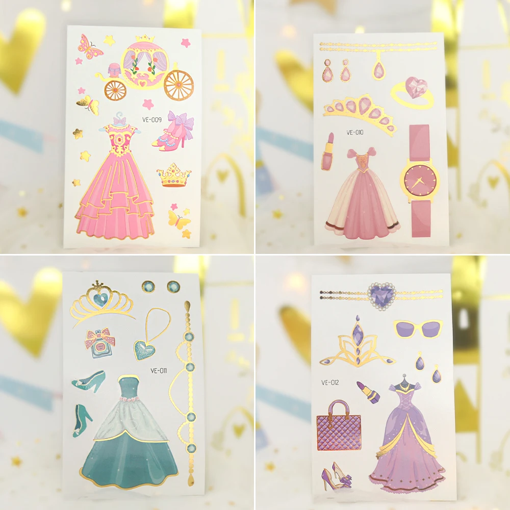 Временные татуировки-наклейки VeeCharm для принцесс милые мультяшные рисунки с
