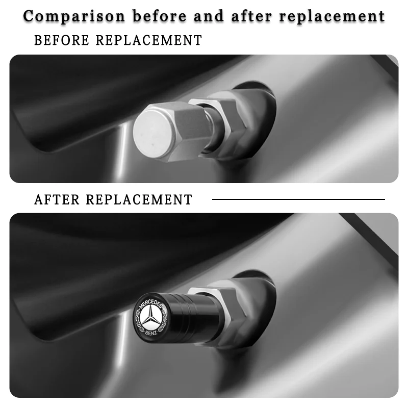 4 шт. Металлические колпачки для клапанов автомобильных колес аксессуары Mercedes benz