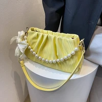 satchels women shouler crossbody messenger bags 2022 new pearl luxury designer chain casual evening totes vintage ladies bag han