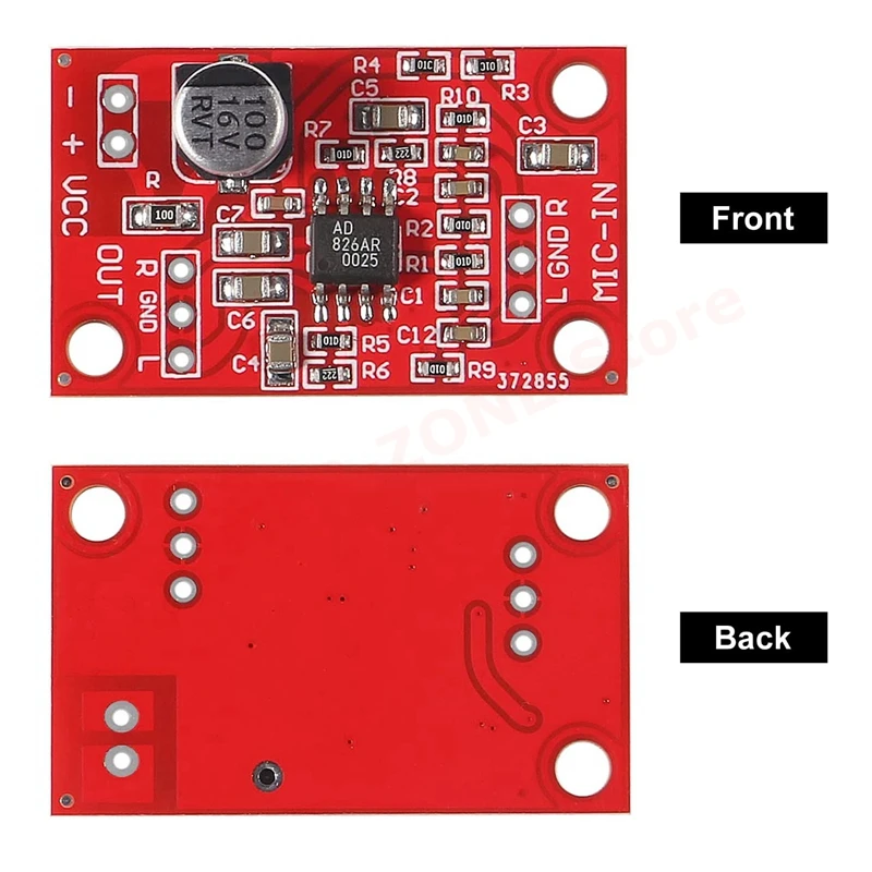 4 шт. AD828 стерео Динамический микрофон плата предварительного усилителя модуль