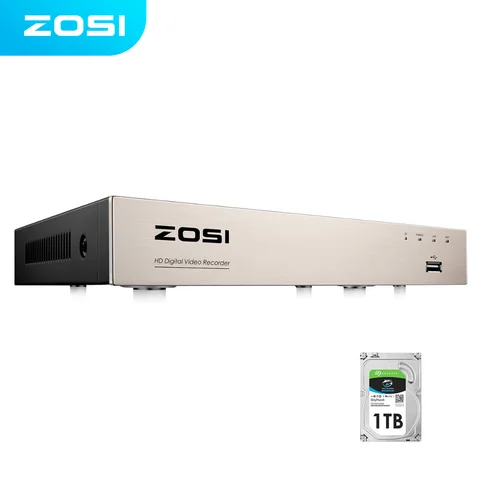 Видеорегистратор ZOSI, 8 каналов, 1080P, H.265 +, 24/7 дюймов, 2 МП
