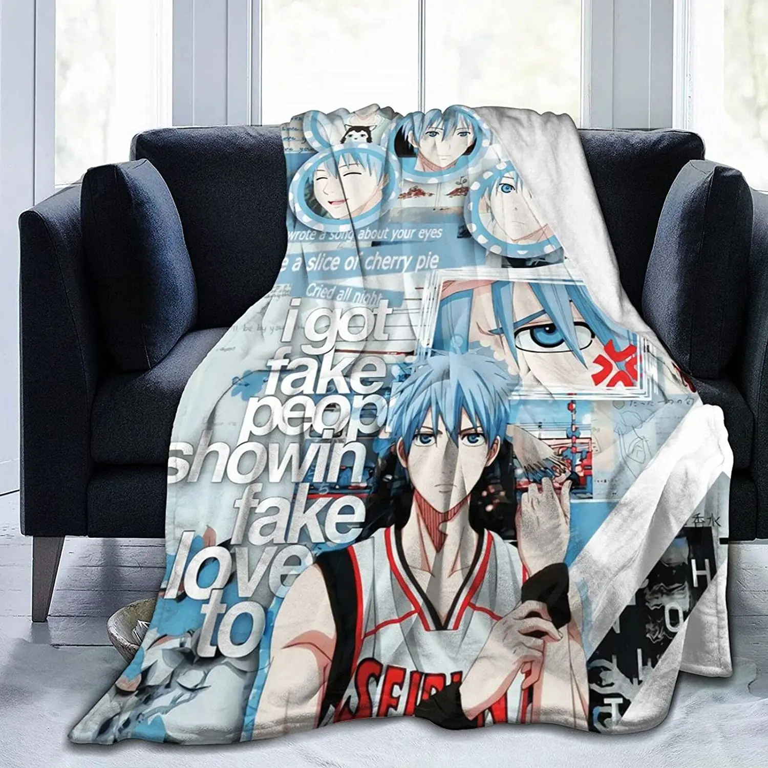 

Tetsuya Kuroko Fluffy Soft and Comfortable Blanket, Anime Warm Embrace of Sympathy