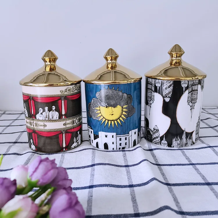 

Golden Candlestick Ornaments Gathering Cotton Swab Can Storage Jar Candy Box Storage Tank Home Decoration Trendy Ornaments