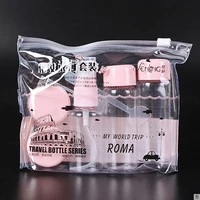 7pcsset plastic transparent empty travel makeup cosmetic face cream pot bottles make up container bottle travel accessorie