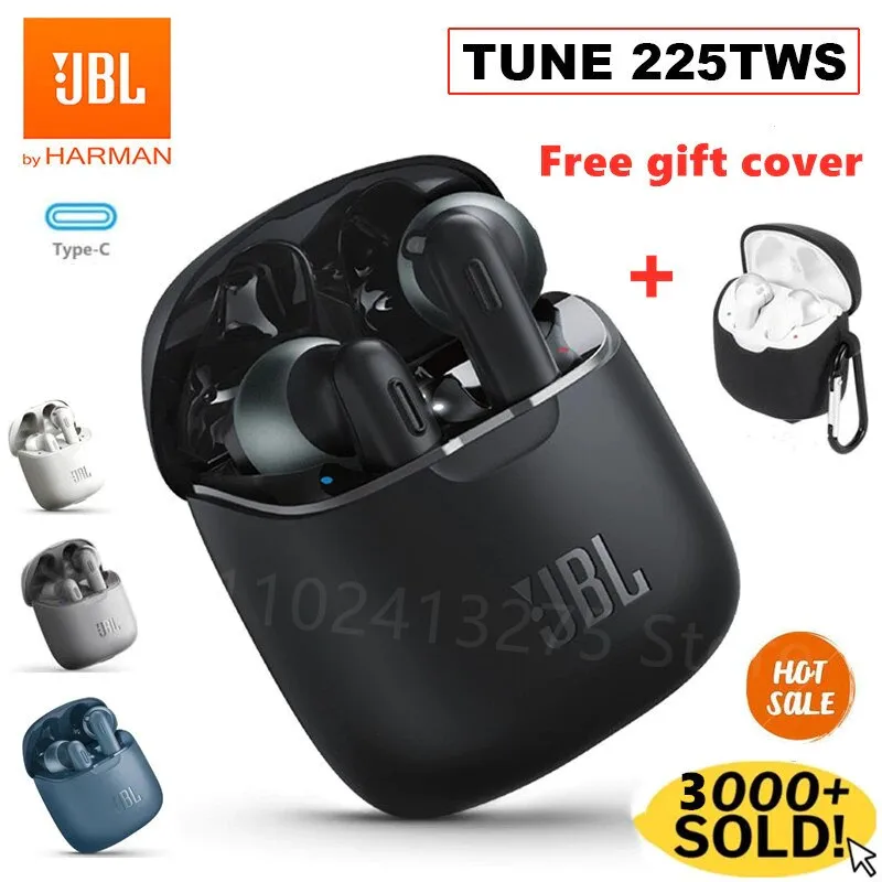 

100% Original JBL TUNE 225TWS True Wireless Bluetooth-Compatible Earphone Stereo Earbuds Bass Sound Headset T225 TWS Free case