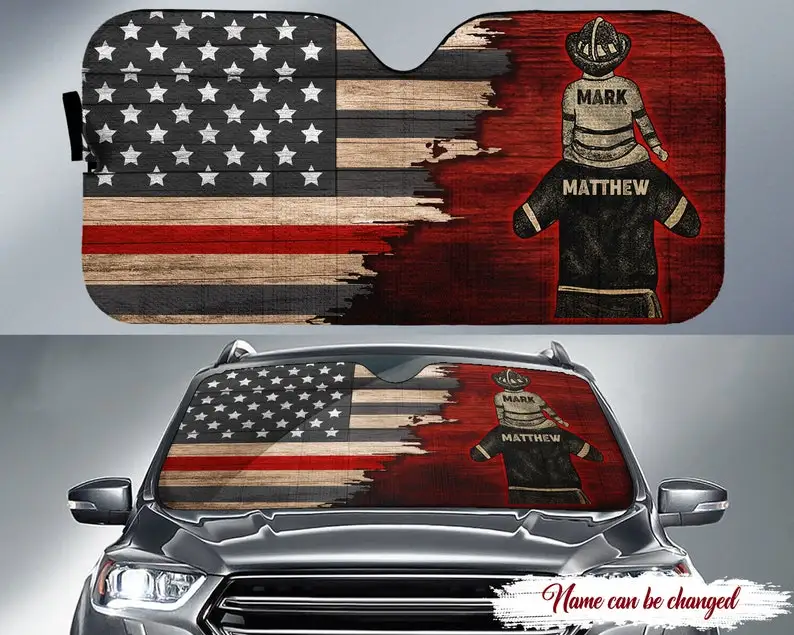 

Custom Sun Shade For Car, Firefighting Custom Auto Sunshade, Personalized Car Shade Front Windshield, Foldable Car Sunshade, Car