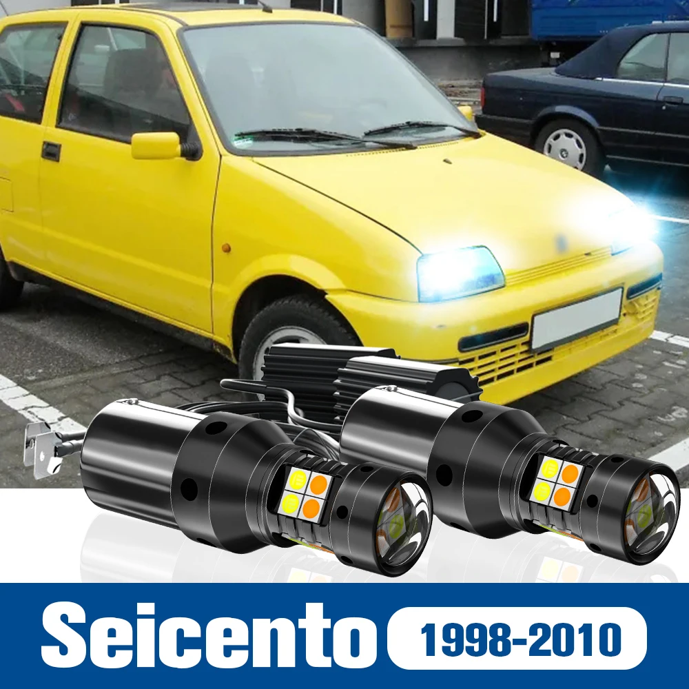 

2x LED Dual Mode Turn Signal+Daytime Running Light DRL Accessories Canbus For Fiat Seicento 1998-2010 2004 2005 2006 2007 2008