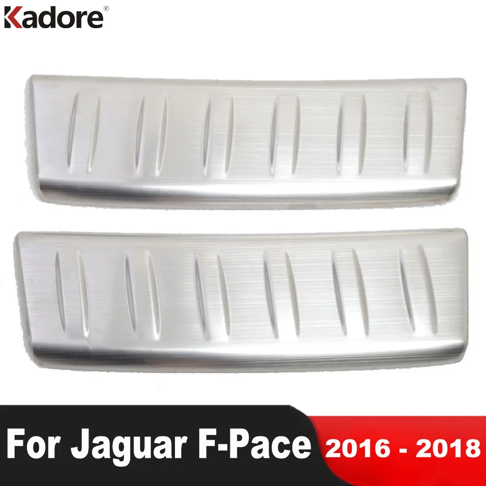 

Аксессуары для Jaguar F-Pace 2016 2017 2018, нержавеющая сталь, внутренняя крышка багажника автомобиля, бампер, накладка на заднюю дверь, порог