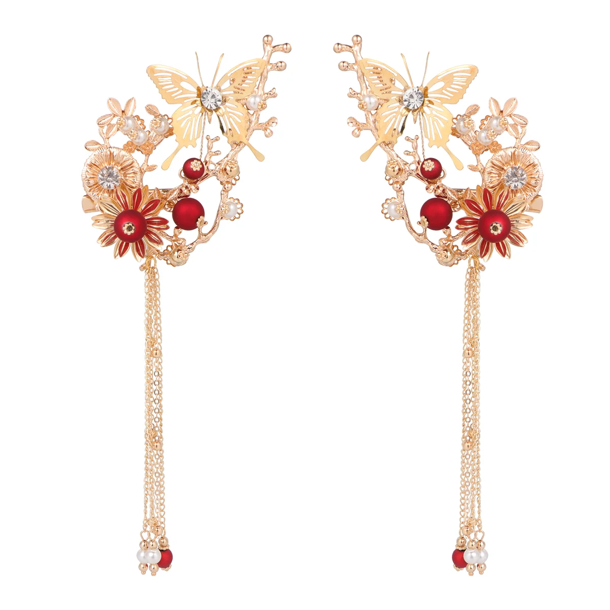 

1 Pair of Hair Clips Tassel Chinese Style Retro Hair Clips for Girls Ladies
