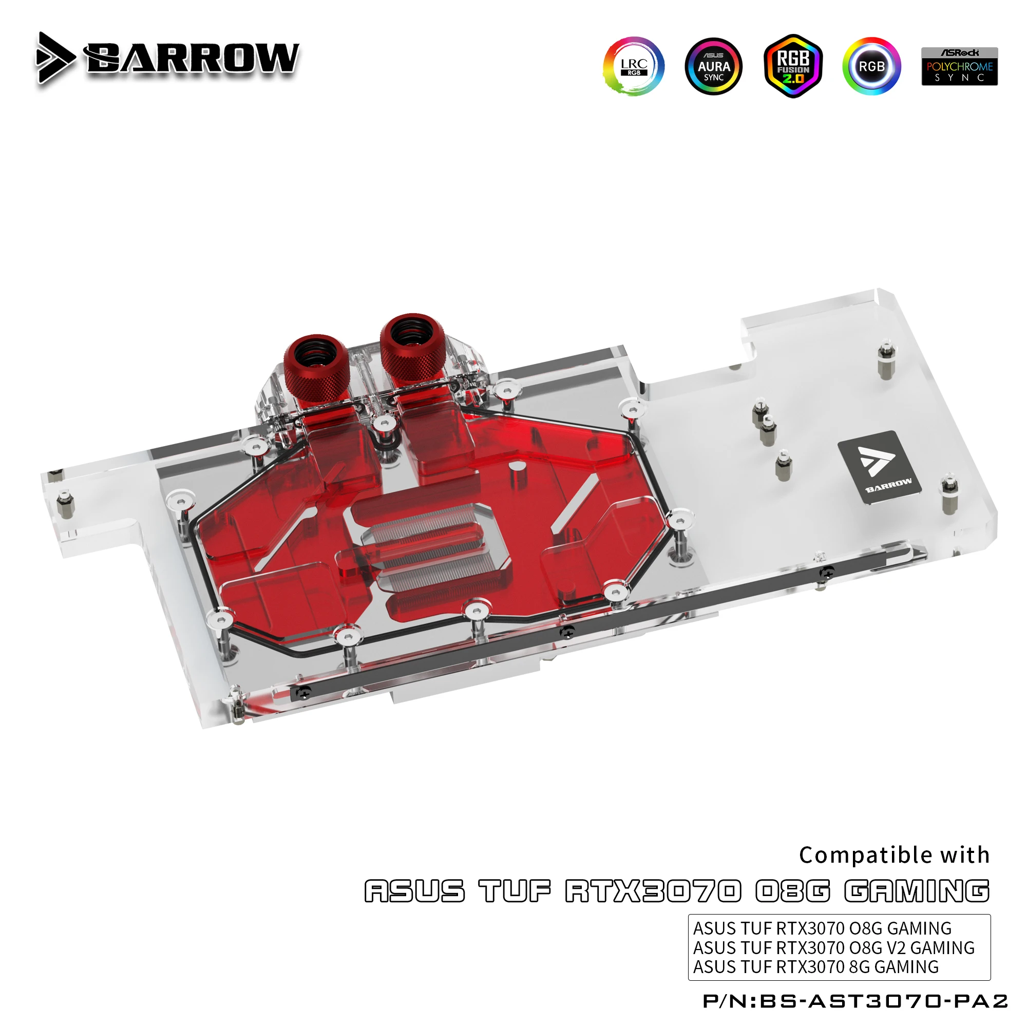 

Barrow 3070 GPU Water Cooling Block for ASUS TUF RTX3070 8G Gaming,Full Cover ARGB GPU Cooler, PC Water Cooling, BS-AST3070-PA2