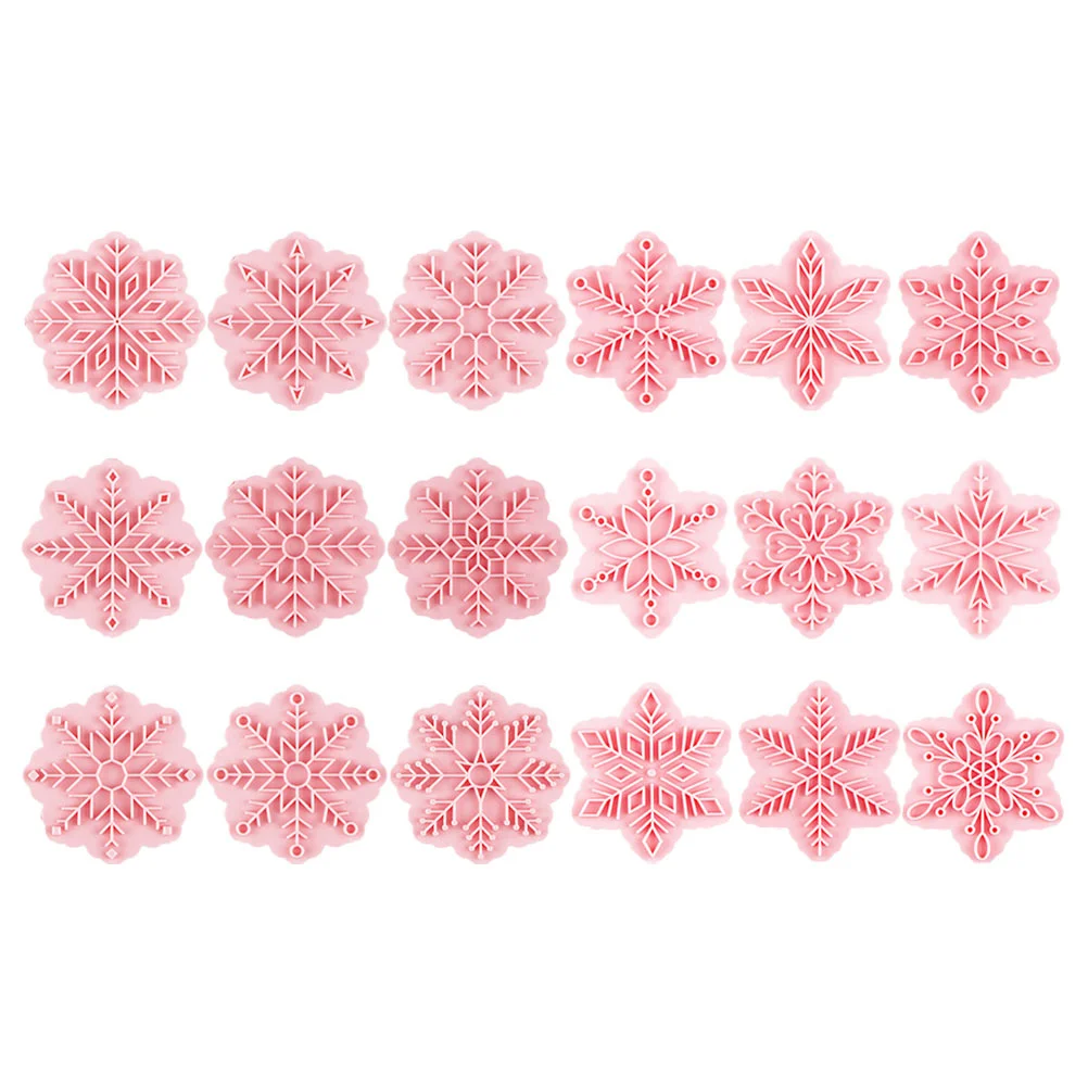 

Cookie Mold Bakingchristmasbiscuitplastic Press 3D Supplies Snowflake Shape Holidayfondant Pastry Stamps Stamp Lover Gift Tool
