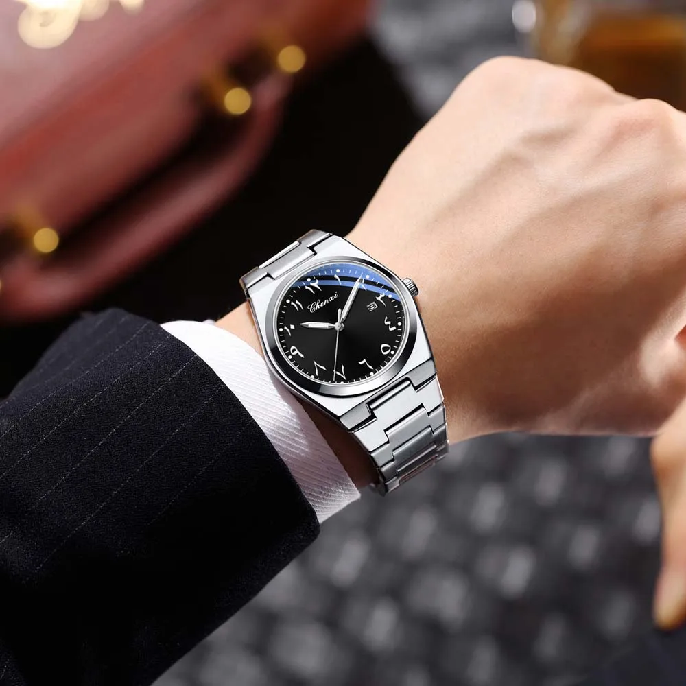 Фото CHENXI новые мужские роскошные деловые часы с восточными арабскими цифрами, водонепроницаемые модные наручные часы для мужчин, подарок, relojes para hombres №3