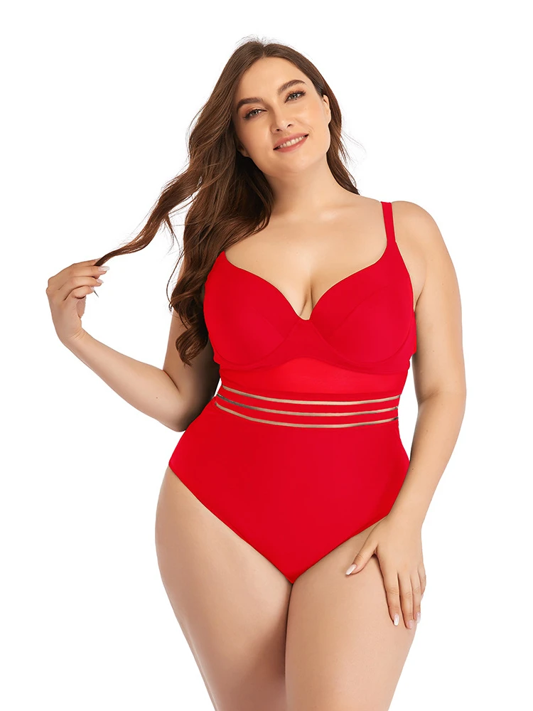 

Large Size Swimwear Bordered Underwire Swimsuit Women Plus Size Women Clothing Plus Size Swimwear Women's Large Size Swimsuit