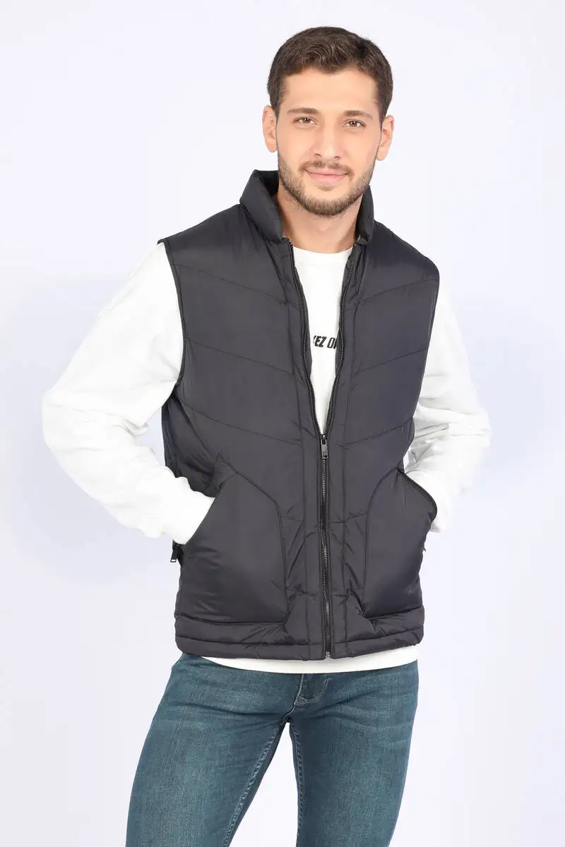 

Men's Pocket Detail Inflatable Vest Black