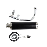 nicecnc motorcycle full system exhaust muffle pipe for gy6 139qmb chinese scooter 4 stroke 50cc engines exhaust system pipe