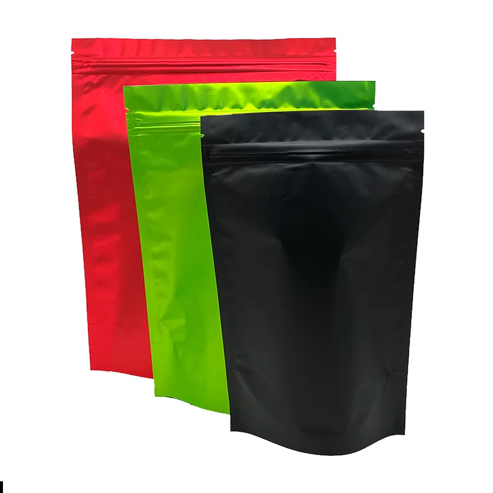 50pcs Stand up Matte Black Aluminum Foil Zip Lock Bag Doypack Coffee