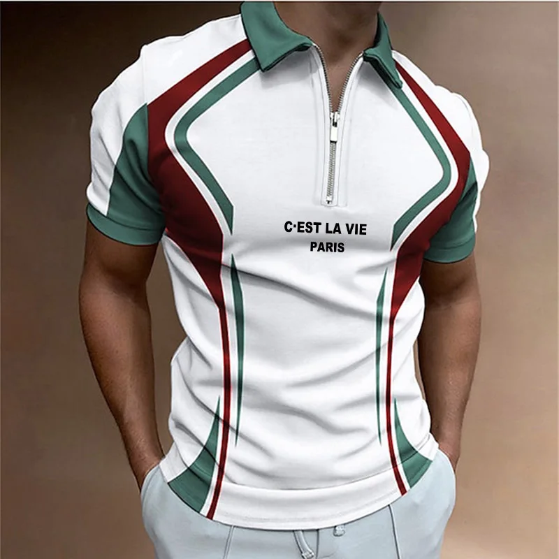

Новинка мужская повседневная рубашка-поло с коротким рукавом 2 весна-лето спортивная одежда на молнии с v-образным вырезом мужская футболка ...