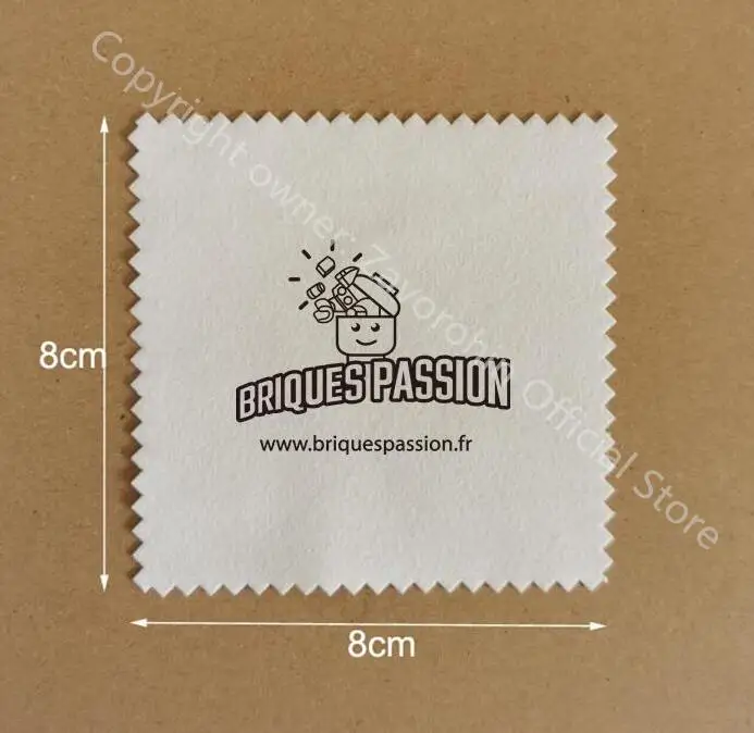 200 PCS Customised Logo 8*8cm Micro Suede White Jewelry Polishing Cloth Printed With Black Logo Each OPP Bag Packaging