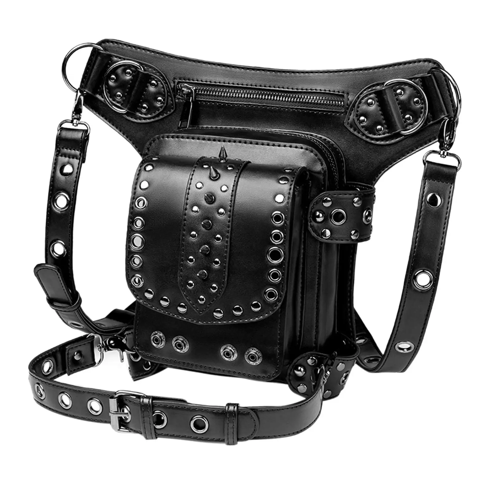 

Gothic Steampunk Waist Bag with Detachable Strap Leg Hip Pack Fashion Waist Pack Purse for Running Cycling Motorcycle Climbing