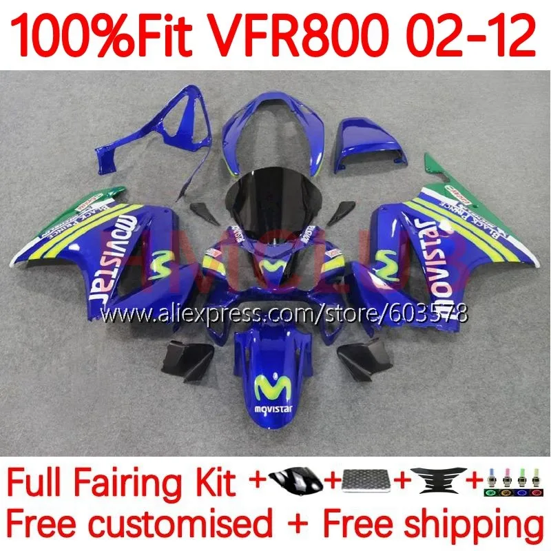 

Interceptor Kit For HONDA VFR800 VFR 800 RR CC VFR800RR 02 03 04 05 06 07 2008 2009 2010 2011 2012 Movistar Blk Fairing 121No.72