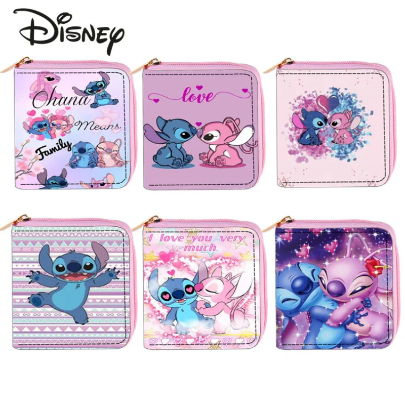 Disney Stitzer Women's Wallet Fashion Classic Cartoon Children's Zero Wallet High Quality Multifunctional Storage Card Bag