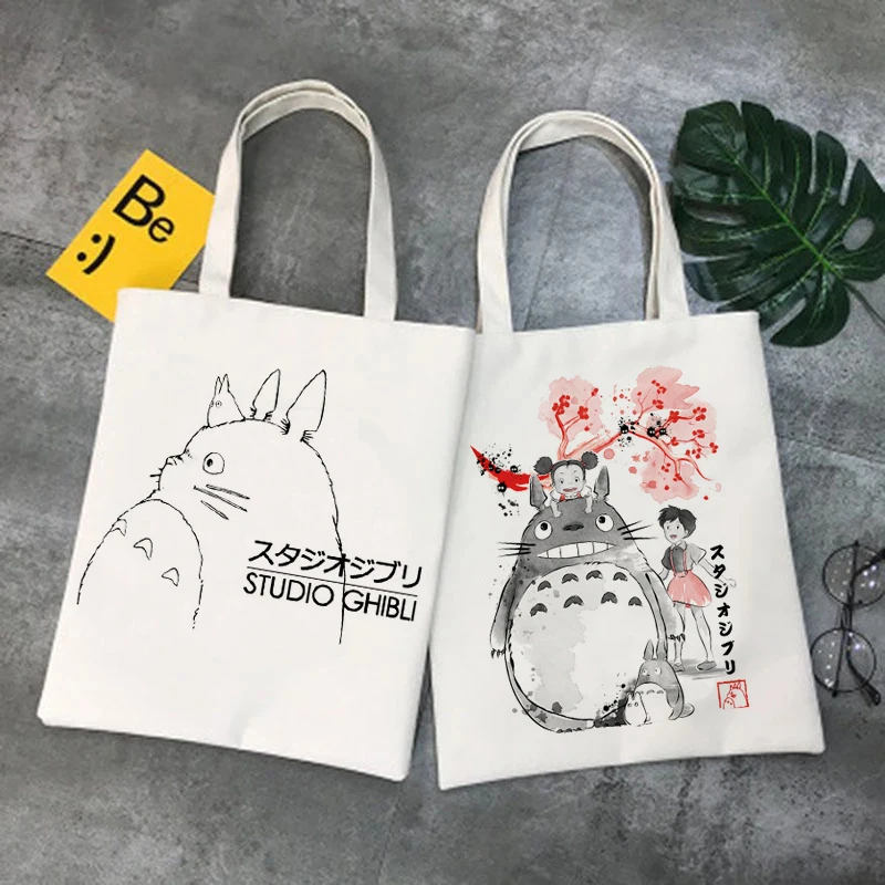 

Totoro Shopping Bag Grocery Handbag Shopping Cotton Tote Bag Reusable Reciclaje Cloth Bolsas Reutilizables Sac Tissu