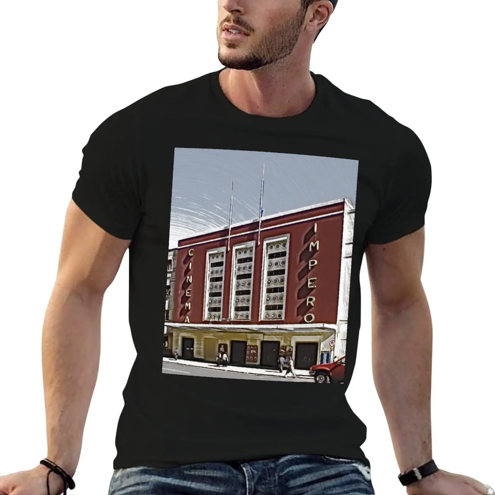 Фото Cinema Impero, футболка Asmara, хлопковая футболка, 100% мужская футболка, футболки с рисунком, дизайнерская футболка №1