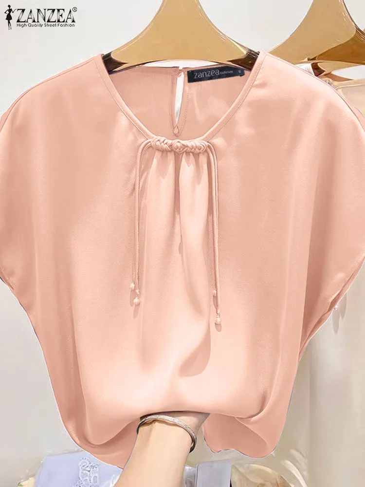 Корейский элегантный топ ZANZEA на пуговицах в виде лягушки винтажная женская