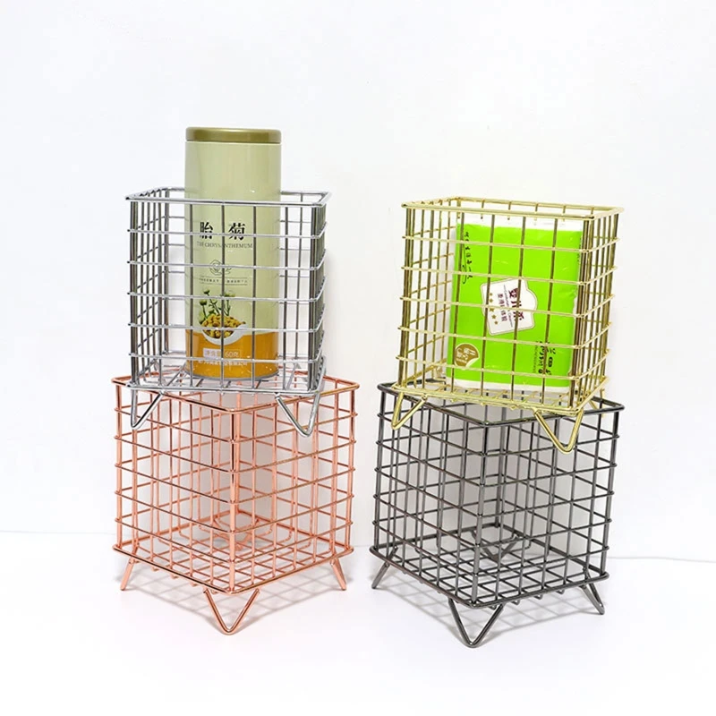 Металлическая корзина для хранения в скандинавском стиле из железной проволоки
