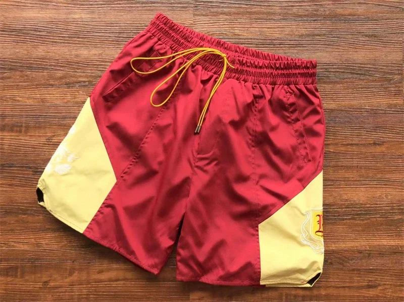 

New Rhude Shorts Men Women Casual Stretch Pocket Drawstring Breeches Jogger Simple Printing y2k gym shorts