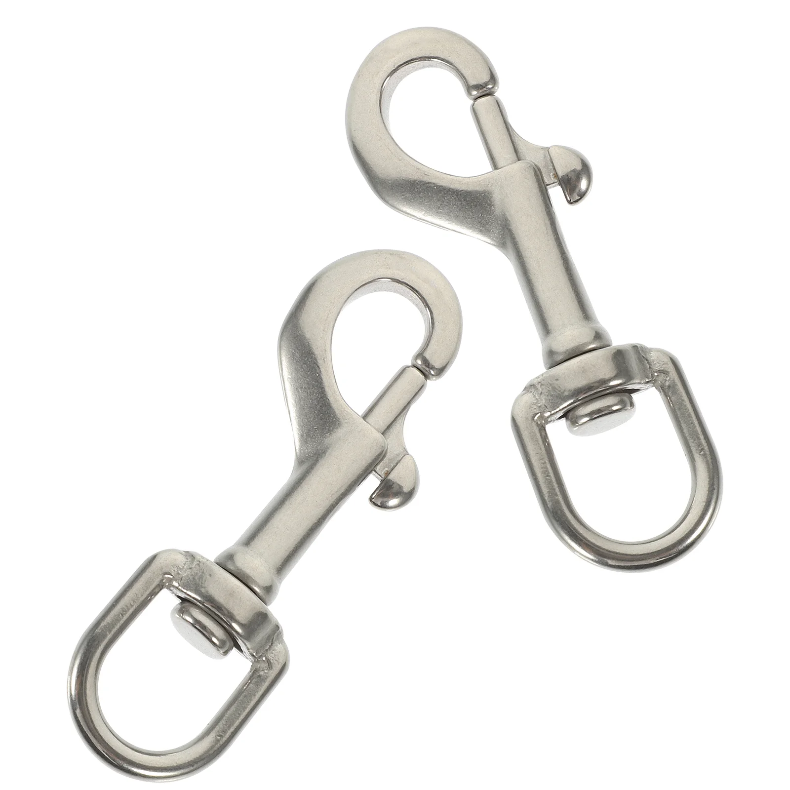 

2 Pcs Single End Hook Dog Chain Buckle Trigger Swivel Snap Hooks 316 Stainless Steel Diving