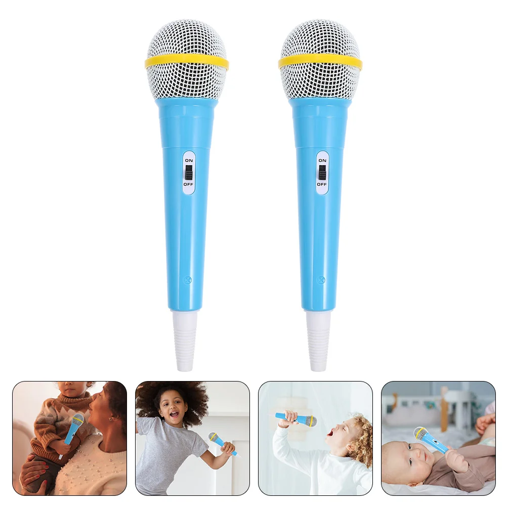 

2Pcs Fake Microphone Props Simulation Microphone Kids Performance Supplies